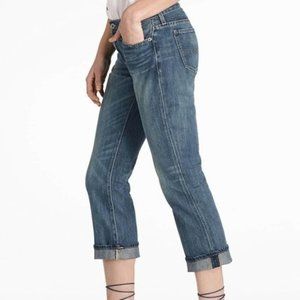 Lucky Brand Classic Rider Flood Crop Distressed Medium Wash Low Rise Jeans 00